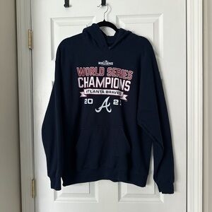 MLB Atlanta braves Navy World Series Pullover Hoodie